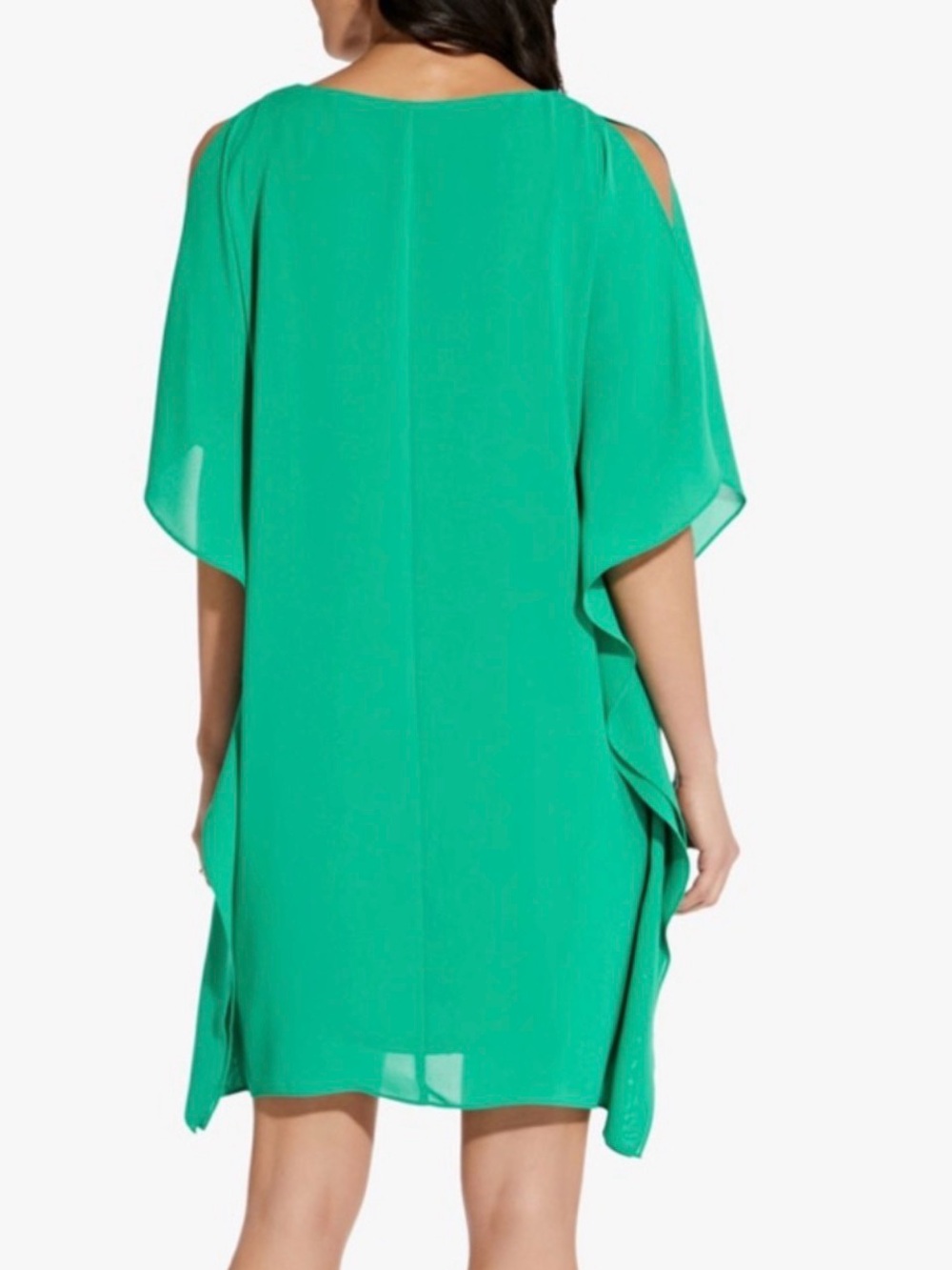 Adrianna Papell Emerald Green V-Neck Swim Cover-Up Tunic - Picture 2 of 8